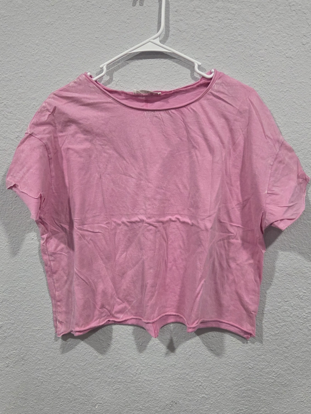 Zenana Outfitters Pink Boxy Crop Top